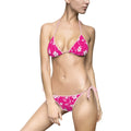 Pink Tie-Dye Floral Bikini — Women's Triangle String Swimsuit