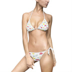 Colorful Fruit Pattern Bikini — Women's Tie-Side Triangle Swimsuit