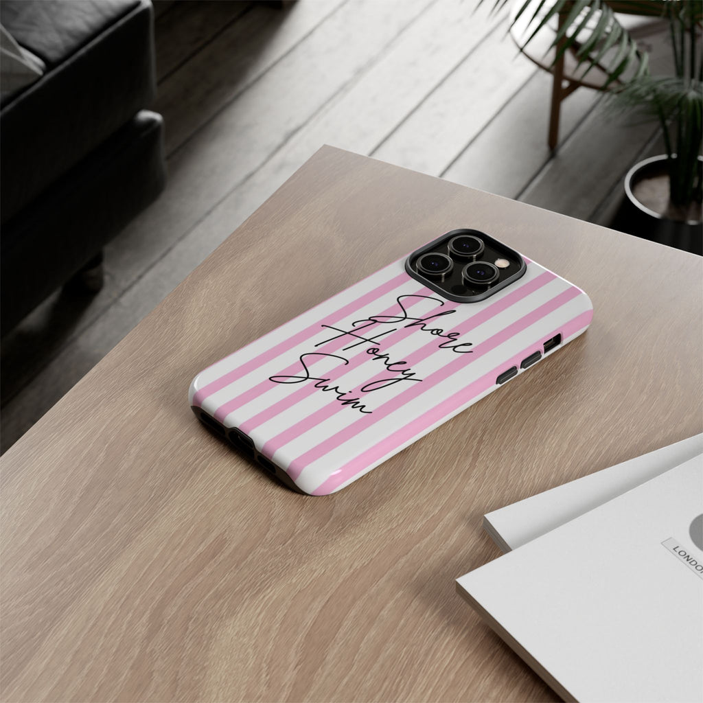 Phone Case — Pink Stripe Shore Honey Swim