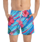 Tropical Hibiscus Swim Trunks — Match your girlfriend